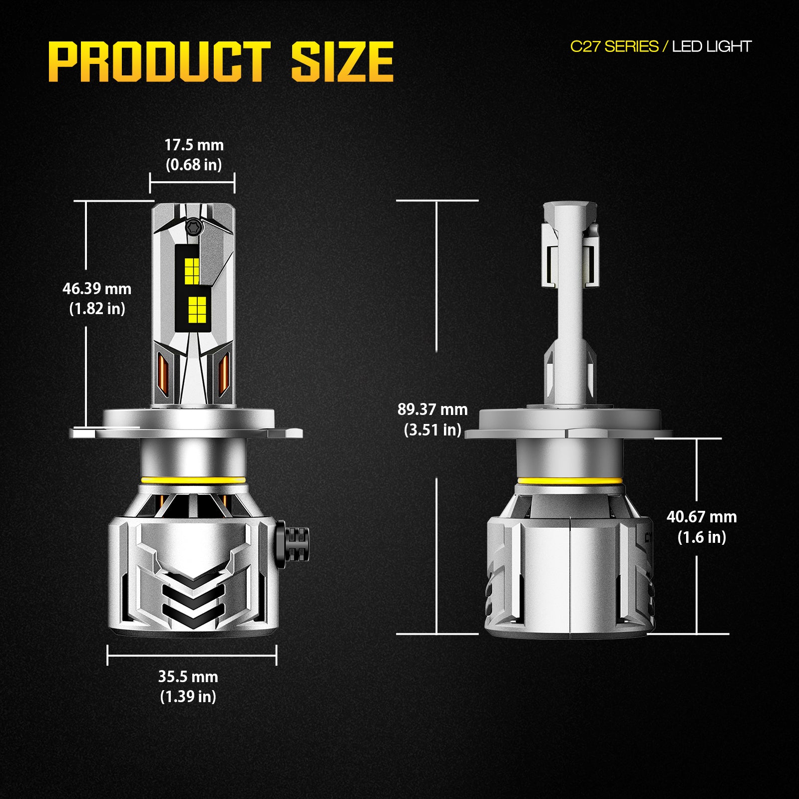 Lâmpada de Farol H4 NOEIFEVO para Carro, 60.000 Lúmens, 240W, 6500K Branco, IP68 Impermeável, Vida Útil de 100.000 Horas, Luz Baixa e Alta