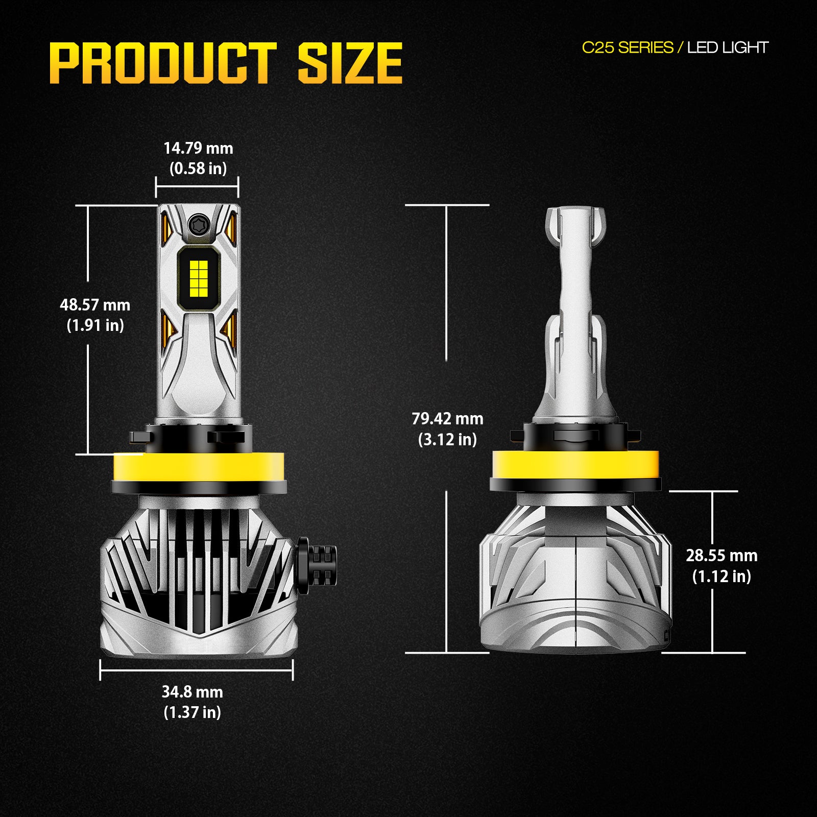 NOEIFEVO H11 Auto Scheinwerferlampe, 30.000 Lumen, 130W, 6500K Weiß, IP68 Wasserdicht, 100.000 Stunden Lebensdauer, Abblend- und Fernlicht