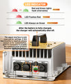 NOEIFEVO 51,2V 48V 16S Lithium LiFePO4 batterilader, 58,4V 35A lader for solbatterier, golfbilbatterier, båtbatterier, vanntett, 0V BMS-aktivert