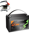 NOEIFEVO 12.8V 100Ah LiFePO4 Batería de Litio, Totalmente cargada en 2 horas con cargador de 14.6V 50A, 4000+ ciclos de carga, , perfecta como fuente de energía para autocaravana, barco.