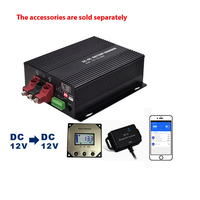 NOEIFEVO 12V 60A DC-DC Batterioplader Booster til RV, camper og båd, til LiFePO4 Lithium Bly AGM GEL batterier, understøtter Bluetooth