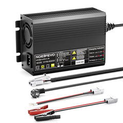 Noeifevo 12V 12.8V 30A Lithium LiFePO4 מטען סוללה, מתח טעינה 14.6V, 0V BMS הפעלה, כיבוי אוטומטי, בית אלומיניום