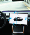 Tesla skjermholder 2.0 for Model 3/Y – 4-veis roterbar (40°), aluminium CNC, skjermhøyden forblir uendret, ingen slingring, antiblend
