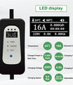 10Meters Portable Type 2 3.7KW 16A EV Charger, Home EV Charging Cable with Schuko