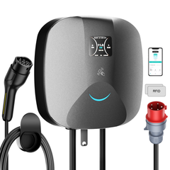 NOEIFEVO Wallbox 11kW mit APP & RFID – 3-Phasiges Typ 2 EV-Ladegerät 400V, 6–16 A, 5M Kabel mit Kabelhalter – RCD Typ B & IP67,Einstellung Startzeiteffiziente Ladestation für Zuhause für BEV PHEV