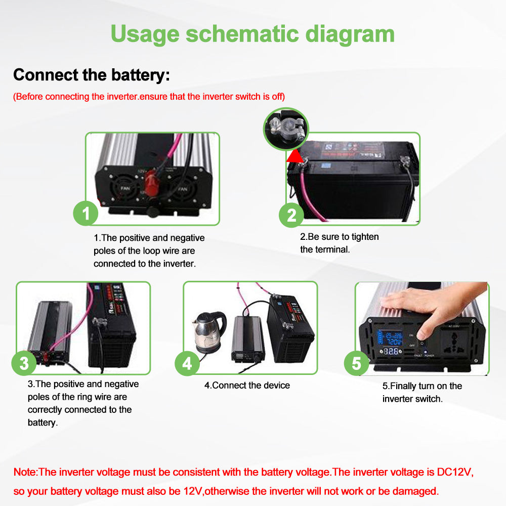 Kannettava teho 3000W 4000W 5000W 6000W 8000W Pure Sine Wave Inverter DC 24V AC 110V 220V jännitteen muunnin Auto Solar Inverter