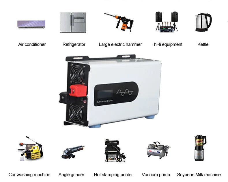 Invertor 96V na 230V, 8000W, 10000W, 12000W, solární měnič do auta s dálkově ovládaným dvouzásuvkovým měničem