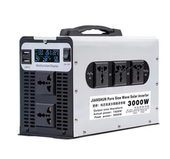 Inversor de onda sinusoidal pura 1500W/3000W DC 12V 24V 48V 60V 72V a AC 220V 50Hz convertidor para batería solar y de coche, con pantalla LED