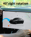 Tesla skjermholder 2.0 for Model 3/Y – 4-veis roterbar (40°), aluminium CNC, skjermhøyden forblir uendret, ingen slingring, antiblend