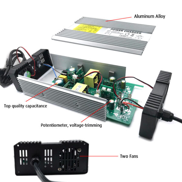  NOEIFEVO 58,4 V 8 A Lifepo4  Caricabatteriaper pacco batteria Lifepo4 16S 48 V (51,2 V)
​