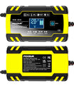 12V 8A / 24V 4A bilbatterioplader, pulserende reparationsoplader til alle 12V og 24V blysyre-, AGM-, GEL- og dybcyklusbatterier