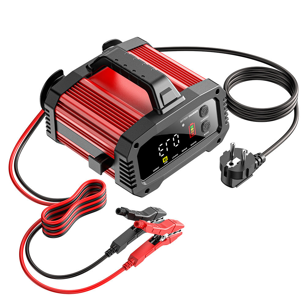 25A Auton akkulaturi, 12V 25A 24V 15A Lyijyhappo AGM LiFePO4 Akkulaturi, Ajoneuvon akkulaturi, Älykäs akkulaturi autoille, kuorma-autoille, moottoripyörille, ruohonleikkureille
