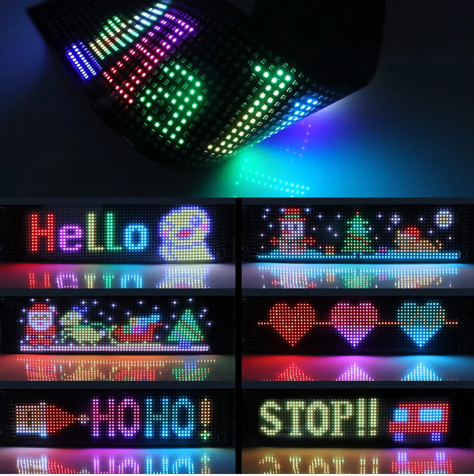 NOEIFEVO autonvalo, LED-silmät rekkoihin, ohjelmoitava LED-juokseva tekstinäyttö autoihin ja rekkoihin, teksti, graffiti, ainutlaatuinen ajoneuvon tunnusvalo