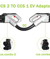 Noeifevo CCS 2 naar CCS1 150A 1000V EV Adapter, Snellaadkabel voor J1772 Auto's