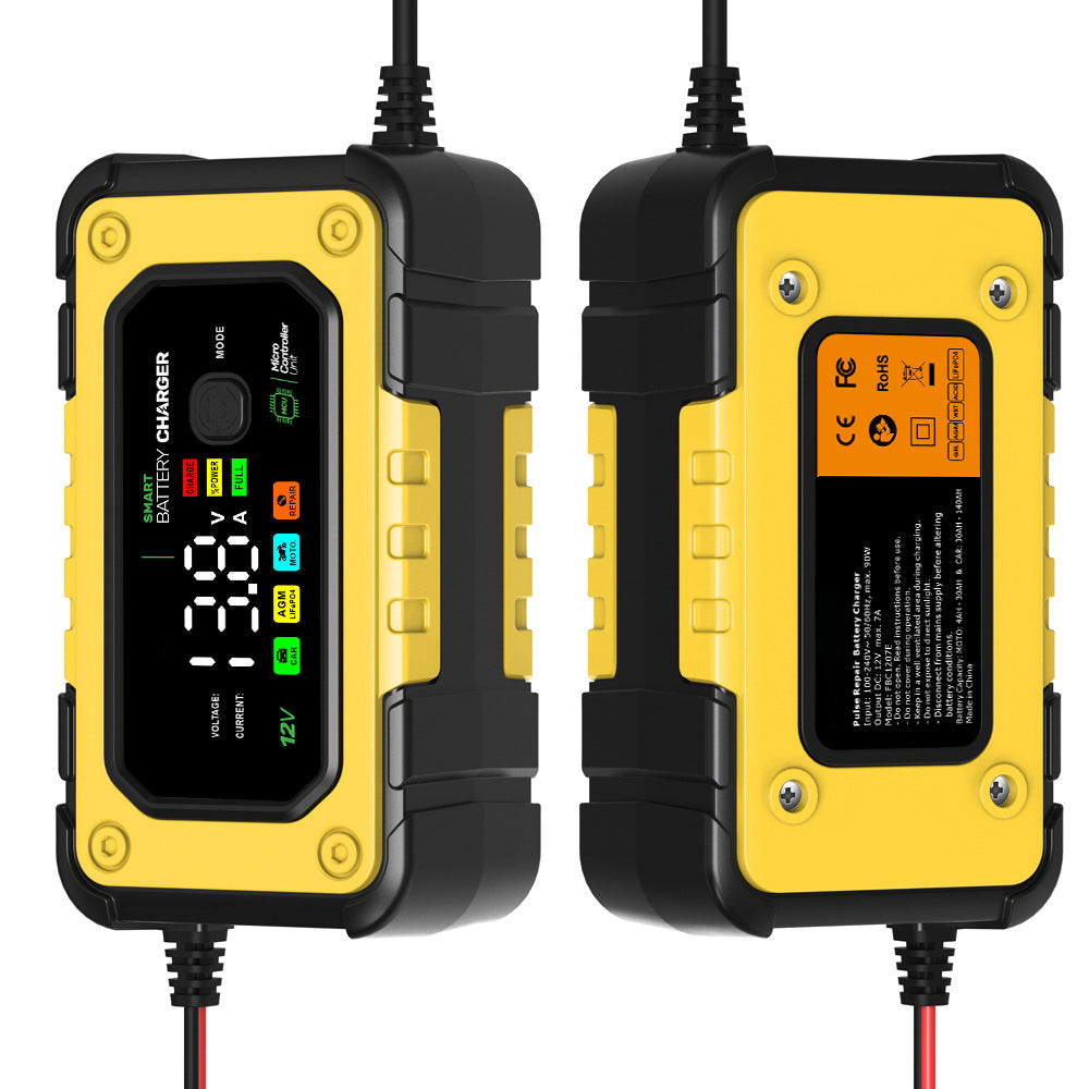 NOEIFEVO 7A Autobatteriladdare, 12V Smart fullautomatisk bilbatteriladdare med temperaturkompensation för bil, lastbil, motorcykel, gräsklippare, båt och marina batterier