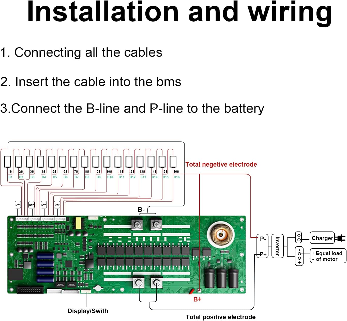 BMS 8S-16S 24V-48V 100A/150A Kotienergian varastointi BMS 1A/2A aktiivitasapaino Integroitu Bluetooth RS485 CAN -liitännällä aurinkojärjestelmille