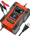 Cargador de batería para coche y motocicleta de 12V 6A / 24V 3A, cargador inteligente multifunción de reparación con detección de temperatura para baterías de plomo-ácido, AGM, gel, de ciclo profundo, de litio y LiFePO4