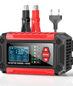 Caricabatterie e tester per auto 2 in 1, caricabatterie da 12V per batterie al piombo, AGM e LiFePO4, caricatore per veicoli, tester intelligente per batterie per auto, camion, motociclette e tosaerba.