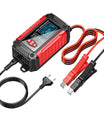 Caricabatterie e tester per auto 2 in 1, caricabatterie da 12V per batterie al piombo, AGM e LiFePO4, caricatore per veicoli, tester intelligente per batterie per auto, camion, motociclette e tosaerba.