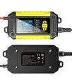 Caricabatterie e tester per auto 2 in 1, caricabatterie da 12V per batterie al piombo, AGM e LiFePO4, caricatore per veicoli, tester intelligente per batterie per auto, camion, motociclette e tosaerba.