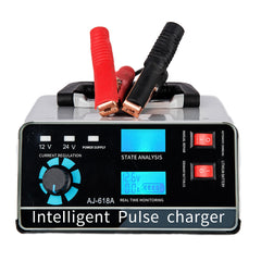 Cargador de batería inteligente 12V 30A / 24V 15A, cargador de batería automotriz con mantenimiento y reparación por pulsos inteligentes para coche, camión, barco y motocicleta