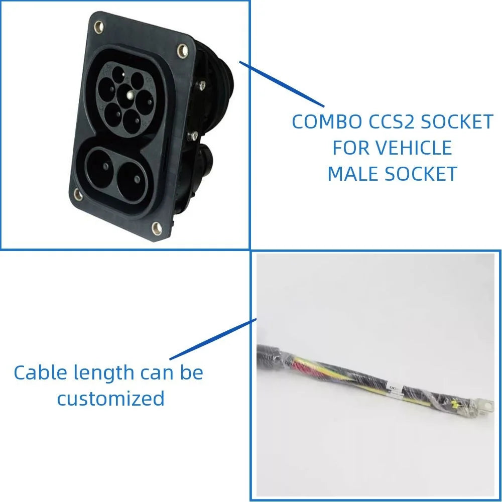 CCS2 Combo EV-uttag för EVSE elbil, 80A/125A/150A/200A CCS2-uttag