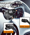 Adaptador de cargador EV NOEIFEVO CCS2 y Tipo 2 a Tesla NACS, AC 32A DC 400A, compatible con Tesla Model 3/X/Y, fabricado en EE. UU., adaptador combinado CCS2, soporta cargadores CCS2 y Tipo 2