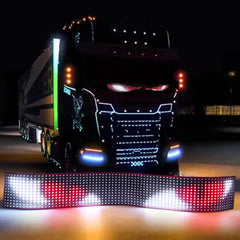 NOEIFEVO Luz Devil Eyes para carros – Olhos de LED para caminhões, display LED programável com texto rolante, placa luminosa personalizável para carros e caminhões – texto, grafite, aplicativo inteligente