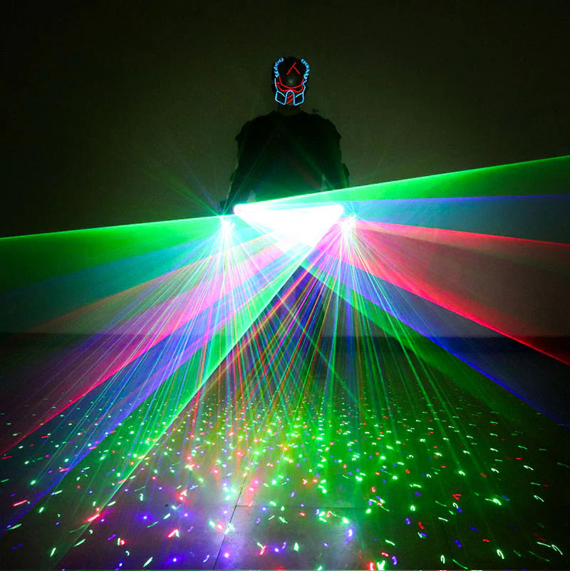 RGB Laser handschuhe, Party Laser handschuhe, rotierende Laser handschuhe, Sternenhimmel-Laserhandschuhe, geeignet für Nachtclubs, Bars und Bühnenbeleuchtung