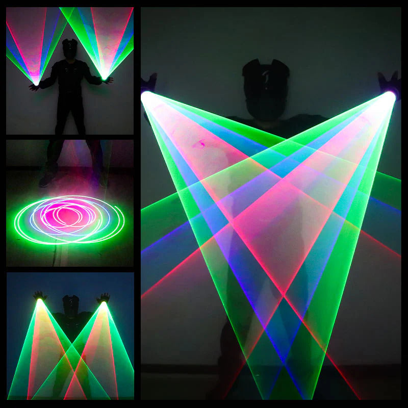 RGB Laser handschuhe, Party Laser handschuhe, rotierende Laser handschuhe, Sternenhimmel-Laserhandschuhe, geeignet für Nachtclubs, Bars und Bühnenbeleuchtung