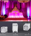 4 Stück RGBWA+UV LED Par Scheinwerfer Partybeleuchtung mit Tasche 6x18W DMX Bühnenbeleuchtung Wiederaufladbar Eingebauter Akku Kabellose Par Leuchte Farblicht