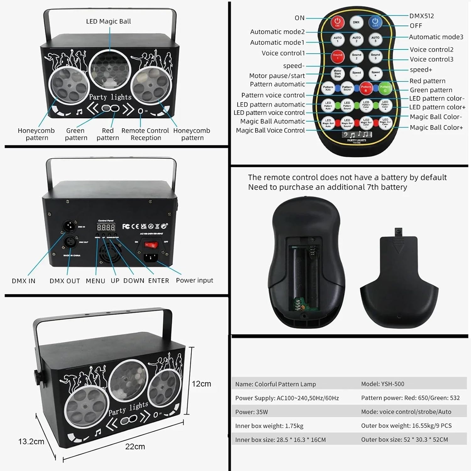 DJ Disco Partybeleuchtung, RGBW 4-in-1 Spezialeffekt-Muster-Laserlicht mit DMX512-Soundsteuerung, Bühnenbeleuchtung für DJ-Clubs, Partys, KTV, Bars, Veranstaltungen, Shows und Festivalpartys