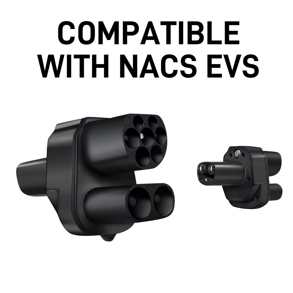 Adaptador de cargador EV NOEIFEVO CCS2 y Tipo 2 a Tesla NACS, AC 32A DC 400A, compatible con Tesla Model 3/X/Y, fabricado en EE. UU., adaptador combinado CCS2, soporta cargadores CCS2 y Tipo 2