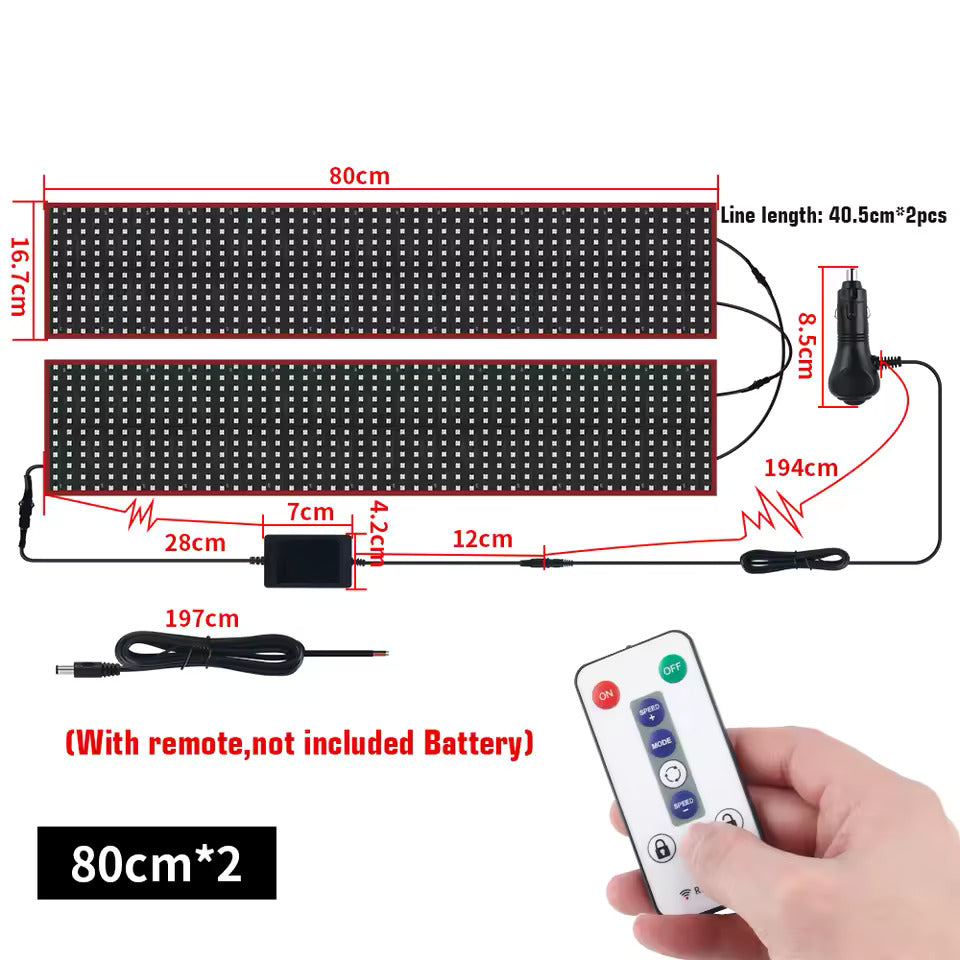 NOEIFEVO Luz Devil Eyes para carros – Olhos de LED para caminhões, display LED programável com texto rolante, placa luminosa personalizável para carros e caminhões – texto, grafite, aplicativo inteligente