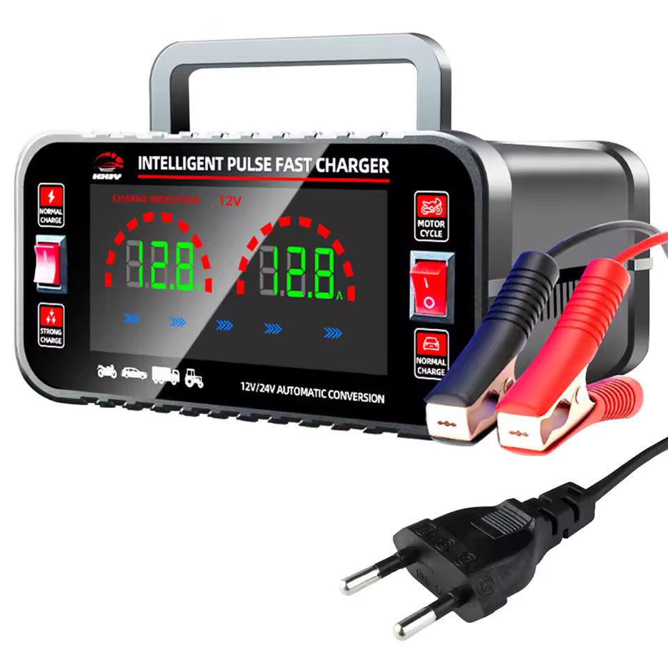 12 10A / 24V 5A Täysin automaattinen autokennon laturi Älykäs sykäyskorjaus autokennon laturi Moottoripyörän akun laturi