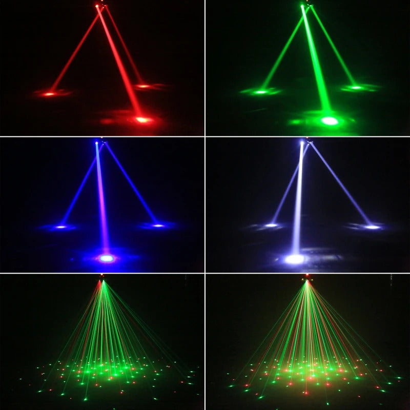 80W RGBW LED Moving Head Partylicht, 4-in-1 Mini Sechsarmiger Beam Strobe Effekt, DJ Bar Bühnenbeleuchtung mit Fernbedienung, DMX 512 Unterstützung
