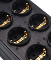 Presa con filtro di corrente con soppressione del rumore, protezione da sovraccarico, indicatore di tensione e amplificatore audio, presa europea