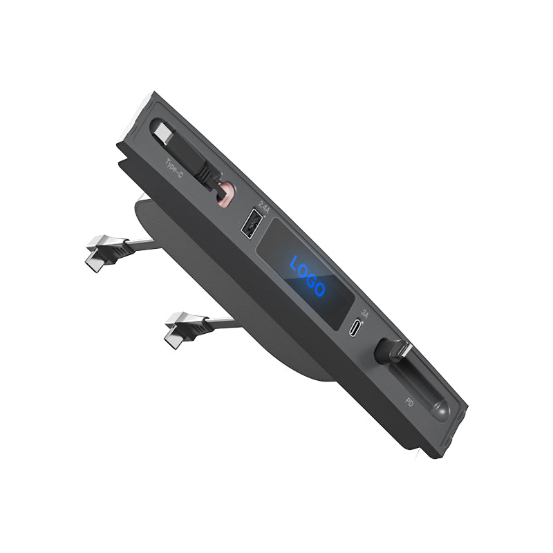Rychlonabíječka pro středovou konzoli – USB-C nabíjecí dok a USB splitter hub, kompatibilní s Tesla M3/Y (Highland 2024–2025 & Standard 2021–2024), inteligentní adaptér s prodlužovacím kabelem pro napájení