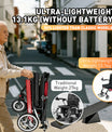 NOEIFEVO S500-7 elektrický invalidní vozík 13 kg s joystickem, 400W motor, vyjímatelná lithium baterie, elektromagnetická brzda, nosnost 100 kg, na cesty i každodenní použití
