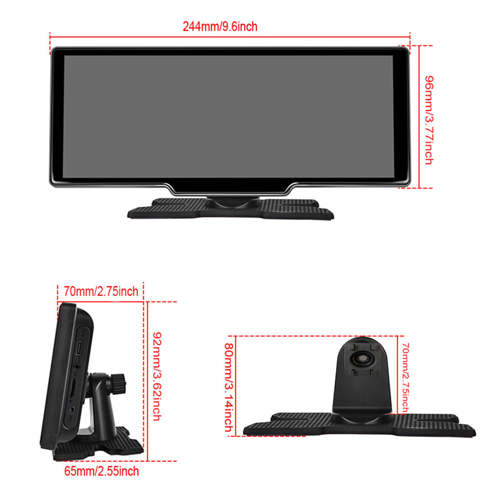 NOEIFEVO C200 Pantalla CarPlay de 10,26 pulgadas, Radio portátil compatible con Apple CarPlay y Android Auto, Pantalla táctil IPS, Cámara Dash 4K, Cámara de reversa 1080P, Siri, Navegación GPS, Bluetooth, MirrorLink, FM