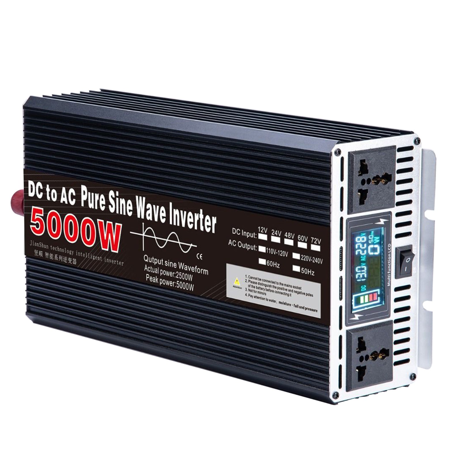 zuivere sinusgolfomvormer DC 12V naar AC110V 220V 3000W 4000W 5000W 6000W 8000W spanning Converter Power Converter zonne-omvormer