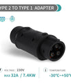 Type 2 til Type 1 adapter til elbilsoplader, Type 2 EV-oplader til opladning af Type 1 EV-bil