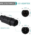 Type 2 til Type 1 adapter til elbilsoplader, Type 2 EV-oplader til opladning af Type 1 EV-bil